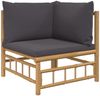 vidaXL 6-tlg. Garten-Lounge-Set mit Dunkelgrauen Kissen Bambus 3155211 Bild 4