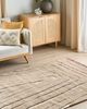 Teppich beige 200 x 300 cm mit Fransen Kurzflor SAZOO Bild 3