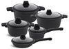 Edenberg Topf-Set Modernes Topfset, Schwarze Töpfe, Pfanne, Kasserolle INDUKTION, Keramik, Aluminium (Investieren Sie in dieses elegante und vielseitige Topfset, das durch höchste Qualität, modernes Design und praktische Funktionen überzeugt – für ein ... Bild 4