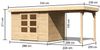 Gartenhaus Askola 4 - 302x217 cm mit Anbaudach 2,40m und Lamellenwänden, 19 mm naturbelassen, Karibu Bild 2