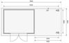 Gartenhaus Askola 4 - 302x217 cm mit Anbaudach 2,40m und Lamellenwänden, 19 mm naturbelassen, Karibu Bild 3