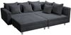 Wohnlandschaft Sofa Couch Ecksofa Eckcouch Cordstoff Graphite + Hocker Minsk R Bild 2