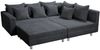 Wohnlandschaft Sofa Couch Ecksofa Eckcouch Cordstoff Graphite + Hocker Minsk R Bild 2