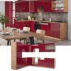 Eckküche Fame-Line Bordeaux Hochglanz/Goldkraft Eiche 227 x 60 cm , AP Marmor Vicco Bild 2