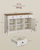 VASAGLE Küchenschrank mit herausnehmbarem Weinregal, Sideboard mit Schubladen und Türen, verstellbare Ablagen, Landhausstil, für Wohnzimmer Küche Esszimmer von SONGMICS, vintageweiß-honigbraun Bild 5