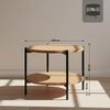 CLP Couchtisch Edduma rund aus Holz 2 Ebenen Metallgestell schwarz,natura Ø 50 cm Bild 2
