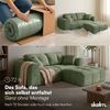skølm 'Vanaheim' Sofa 2 Sitzer mit Hocker & 2 Kissen, Cloud Sofa dunkelgrün, Vollschaumcouch mit Federkern und Vakuum-Kompression, kein Aufbau erforderlich Bild 3