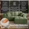 skølm 'Vanaheim' Sofa 2 Sitzer mit Hocker & 2 Kissen, Cloud Sofa dunkelgrün, Vollschaumcouch mit Federkern und Vakuum-Kompression, kein Aufbau erforderlich Bild 2