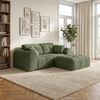skølm 'Vanaheim' Sofa 2 Sitzer mit Hocker & 2 Kissen, Cloud Sofa dunkelgrün, Vollschaumcouch mit Federkern und Vakuum-Kompression, kein Aufbau erforderlich Bild 4