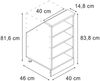 Dachschrägenschrank Rion Goldkraft Eiche 40 x 81.6 cm mit 4 Fächern Vicco Bild 2