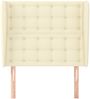 Kopfteil, Bettkopfteil, Minimalistisch mit Ohren Creme 93x23x118/128 cm Kunstleder Bild 3