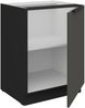Küchen Unterschrank 60 cm Küche ARIA Graphite ultra matt + Schwarz matt, hochwertige Fronten mit Anti Fingerprint Beschichtung Küchenzeile Küchenblock Bild 3