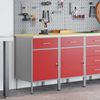 vidaXL Werkbank mit Schubladen 2 pcs Rot und Grau 100 x 55 x 85 cm 3321361 Bild 3