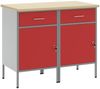 vidaXL Werkbank mit Schubladen 2 pcs Rot und Grau 100 x 55 x 85 cm 3321361 Bild 2
