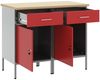 vidaXL Werkbank mit Schubladen 2 pcs Rot und Grau 100 x 55 x 85 cm 3321361 Bild 4