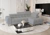Ecksofa Schlafsofa BASTIEN in Stoff Terra Grau Ottomane Rechts Bild 1