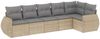 vidaXL 6-tlg. Garten-Sofagarnitur mit Kissen Beige Poly Rattan 3221388 Bild 2