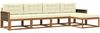 vidaXL Outdoor-Sofagarnitur mit Kissen 5 pcs Natur und Creme 3382478 Bild 2