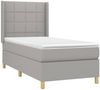 vidaXL Boxspringbett mit Matratze & LED Stoff Hellgrau 90x190 cm, Härtegrad: H2 [3138837] Bild 4