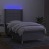 vidaXL Boxspringbett mit Matratze & LED Stoff Hellgrau 90x190 cm, Härtegrad: H2 [3138837] Bild 3