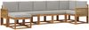 vidaXL Outdoor-Sofagarnitur 7 pcs Natürlich und Hellgrau Polyester 3385397 Bild 2