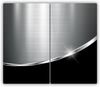 Tulup Schneidebrett Spritzschutz Abdeckung Herdabdeckplatte Schneidebrett - Metall Schwarz, (2-St) Bild 4