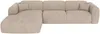 Vente-unique - POGNI Sofa Samt Beige - B 165 cm x H 73 cm x L 299 cm Bild 3