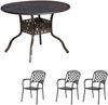 Inko 4-teilige Sitzgruppe Aluminium Guss bronze Tisch Ø 106 cm mit 3 Sesseln Tisch Ø106 cm mit 3x Sessel Duke Bild 5