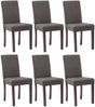 CLP 6er Set Esszimmerstuhl Ina Stoffbezug mit Holzgestell,dunkelgrau cappuccino Bild 2