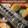 6 Grillspieße mit Halterung / Edelstahl / BBQ Grillspießhalter-Set, klappbar Bild 4