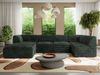 Modulares XXL-Ecksofa MODARO 5M, U-Form, Wohnlandschaft, 5-teilig, freistehend, Wohnzimmer Couch, HR-Schaumstoff - Dunkelgrün Cord - Links Bild 5