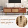 Merax Lowboard im Vintage-Stil mit Rattan Geflecht, TV-Schrank mit 2 Schiebetüren und 2 Schubladen,Breite 160cm Bild 3
