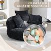 LVHOM XXL Sitzsack Chenille mit 3 Kissen, Lazy Sofa Kuschelig & Atmungsaktiv, Memory Foam Split, 108x108x52cm Bild 4