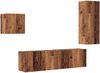 vidaXL TV-Schränk Wandmontiert 4 pcs Altholz Holzwerkstoff 3402764 Bild 2
