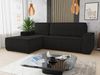 Ecksofa Totti L mit Schlaffunktion und Bettkasten - Cord Stoff - L-Form Couch, Polstersofa, Schlafsofa, Sofagarnitur (Schwarz (Poso 135) Seite: Links) Bild 1