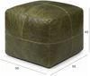 Pouf Anneta aus Leder 50x50 cm, Olive-Grün Bild 3