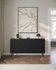 Selsey 'Ovarlo' Sideboard, schwarz mit schwarzen Metallbeinen, ca. 84 x 163 x 38 cm Bild 2