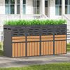 LVHOM Mülltonnenbox 4er mit Pflanzkasten, 4x240 L, Abschließbare Mülltonnenverkleidung aus Stahl für Garten, Anthrazit Bild 2