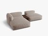 Micadoni Ecksofa Martina 2-Sitzer mit Couchtisch Links Strukturierter Stoff Dunkelbeige Bild 3