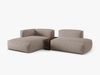 Micadoni Ecksofa Martina 2-Sitzer mit Couchtisch Links Strukturierter Stoff Dunkelbeige Bild 2