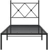 Einzelbettgestell Design für Erwachsene mit Kopfteil Metall Schwarz 80x200 cm d2781e Bild 4