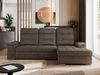 L-förmige Ecksofa mit gesteppter Sitzfläche und Rückenlehne, verstellbare Rückenkissen, Schlaffunktion und Bettkasten - MADRITO - Braun Velours - rechte Seite Bild 3
