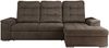 L-förmige Ecksofa mit gesteppter Sitzfläche und Rückenlehne, verstellbare Rückenkissen, Schlaffunktion und Bettkasten - MADRITO - Braun Velours - rechte Seite Bild 4