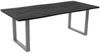 Esstisch Baumkante Holz-Optik Grau 240 x 100 U-Gestell silber JOSY 173832091 Bild 2