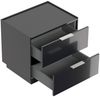 Design Nachttisch Kommode Artem 60cm B, 2 Softeinzüge lackiert Grafit Hgl : Grafit hochglanz Bild 3