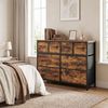 SONGMICS Kommode mit 8 Stoffschubladen, Aufbewahrungsschrank mit Metallrahmen, 98,7 x 30 x 74,7 cm, Tan Bild 3