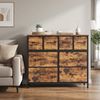 SONGMICS Kommode mit 8 Stoffschubladen, Aufbewahrungsschrank mit Metallrahmen, 98,7 x 30 x 74,7 cm, Tan Bild 2