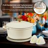 Zedelmaier Bräter Gusseisen Topf 22/24/26cm Incl. Silikon Topflappen Topfuntersetzer, (Set, 1 Pot mit 1 lid, 2 Ofenhandschuhe, 1 Topfuntersetzer), Backofengeeignet Induktionsgeeignet Zum Braten, Schmoren, Kochen Bild 3