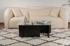 Hanah Home Stylish Coffee Table, Black Wood Finish, 105 x 65 x 40 cm | 100% Tempered Glass Top, 18 mm Thick Melamine Coated Frame | Modern Design for Living Room Bild 3