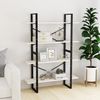 vidaXL Bücherregal 4 Böden Weiß 100x30x140 cm Massivholz Kiefer 806483 Bild 3
